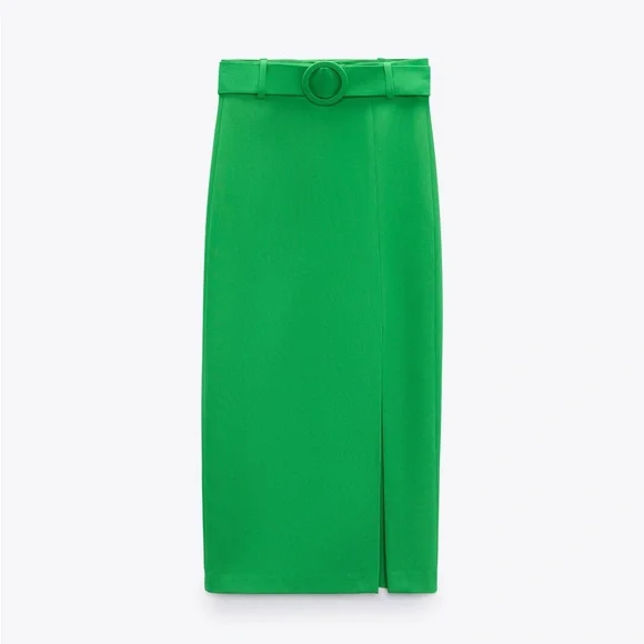 NWT ZARA BELTED PENCIL SKIRT SIZE XS - Picture 6 of 10